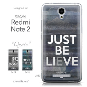 Collection - CASEiLIKE Xiaomi Redmi Note 2 back cover Quote 2430