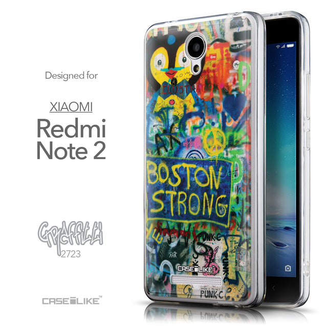 Front & Side View - CASEiLIKE Xiaomi Redmi Note 2 back cover Graffiti 2723