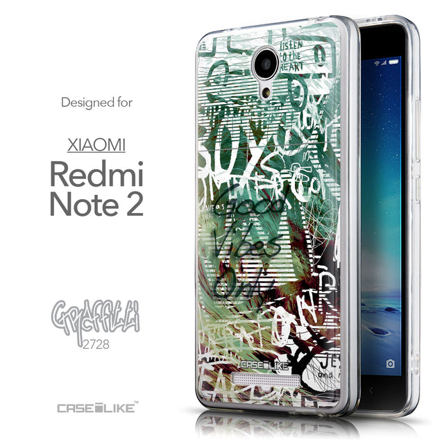Front & Side View - CASEiLIKE Xiaomi Redmi Note 2 back cover Graffiti 2728