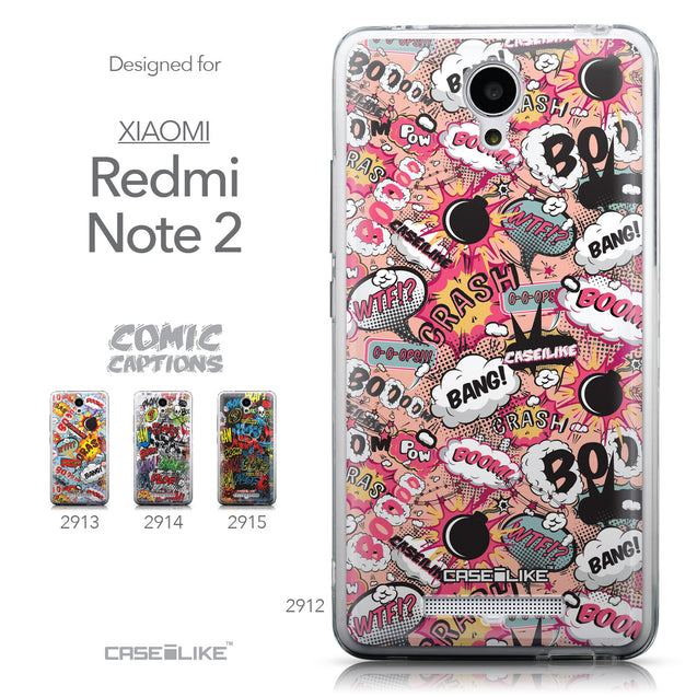Collection - CASEiLIKE Xiaomi Redmi Note 2 back cover Comic Captions Pink 2912