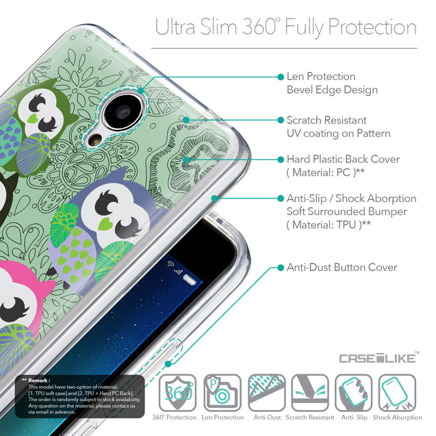 Details in English - CASEiLIKE Xiaomi Redmi Note 2 back cover Owl Graphic Design 3313