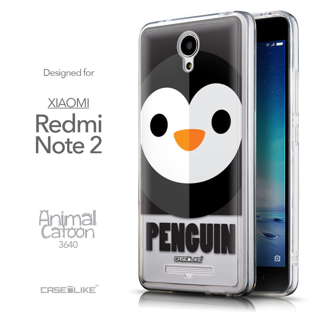 Front & Side View - CASEiLIKE Xiaomi Redmi Note 2 back cover Animal Cartoon 3640