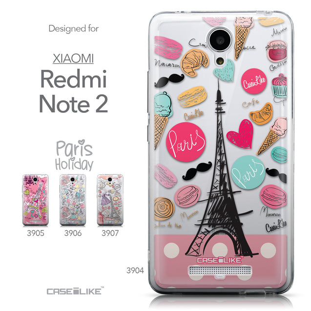 Collection - CASEiLIKE Xiaomi Redmi Note 2 back cover Paris Holiday 3904