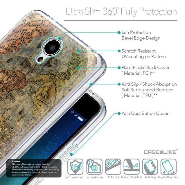 Details in English - CASEiLIKE Xiaomi Redmi Note 2 back cover World Map Vintage 4608