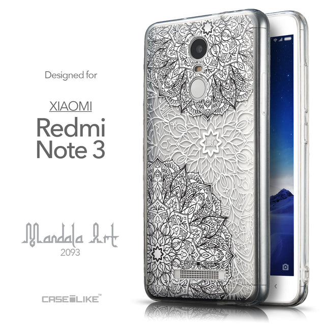 Front & Side View - CASEiLIKE Xiaomi Redmi Note 3 back cover Mandala Art 2093