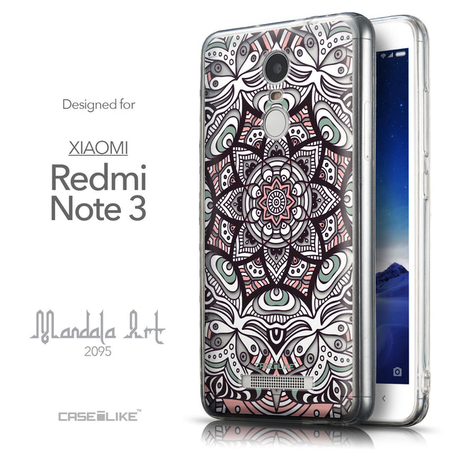 Front & Side View - CASEiLIKE Xiaomi Redmi Note 3 back cover Mandala Art 2095