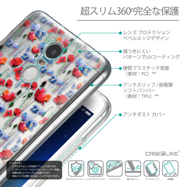 Details in Japanese - CASEiLIKE Xiaomi Redmi Note 3 back cover Watercolor Floral 2233