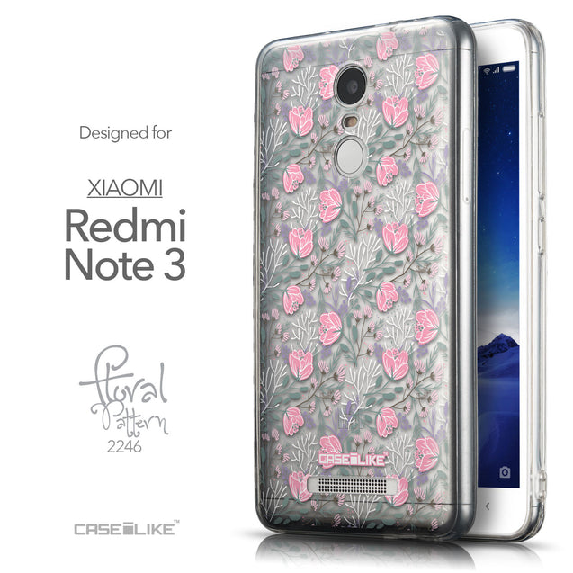 Front & Side View - CASEiLIKE Xiaomi Redmi Note 3 back cover Flowers Herbs 2246