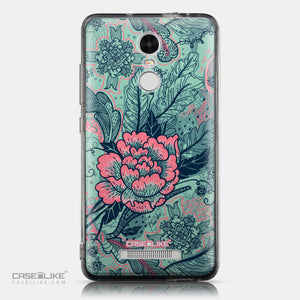 CASEiLIKE Xiaomi Redmi Note 3 back cover Vintage Roses and Feathers Turquoise 2253