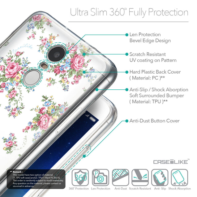 Details in English - CASEiLIKE Xiaomi Redmi Note 3 back cover Floral Rose Classic 2260