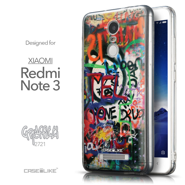Front & Side View - CASEiLIKE Xiaomi Redmi Note 3 back cover Graffiti 2721