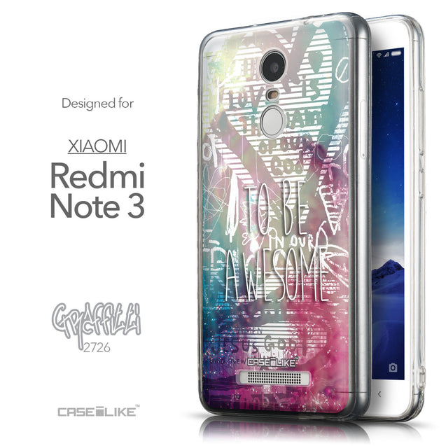 Front & Side View - CASEiLIKE Xiaomi Redmi Note 3 back cover Graffiti 2726