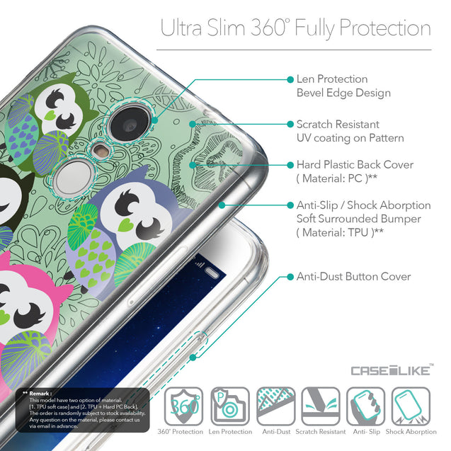 Details in English - CASEiLIKE Xiaomi Redmi Note 3 back cover Owl Graphic Design 3313