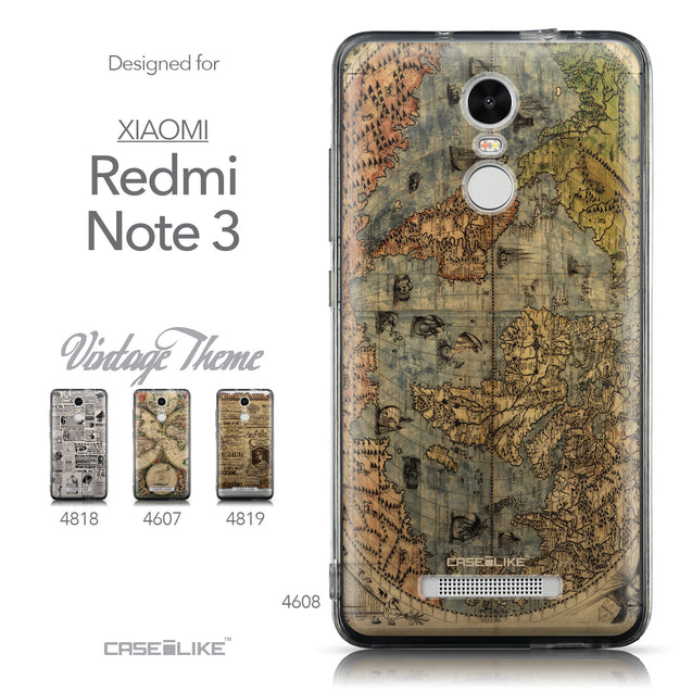 Collection - CASEiLIKE Xiaomi Redmi Note 3 back cover World Map Vintage 4608