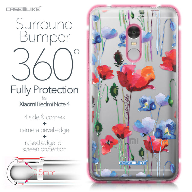 Xiaomi Redmi Note 4 case Watercolor Floral 2234 Bumper Case Protection | CASEiLIKE.com