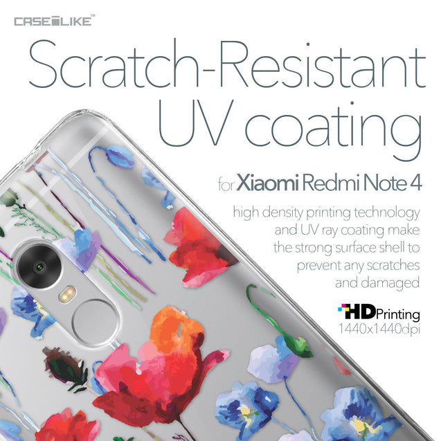 Xiaomi Redmi Note 4 case Watercolor Floral 2234 with UV-Coating Scratch-Resistant Case | CASEiLIKE.com