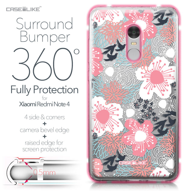Xiaomi Redmi Note 4 case Japanese Floral 2255 Bumper Case Protection | CASEiLIKE.com