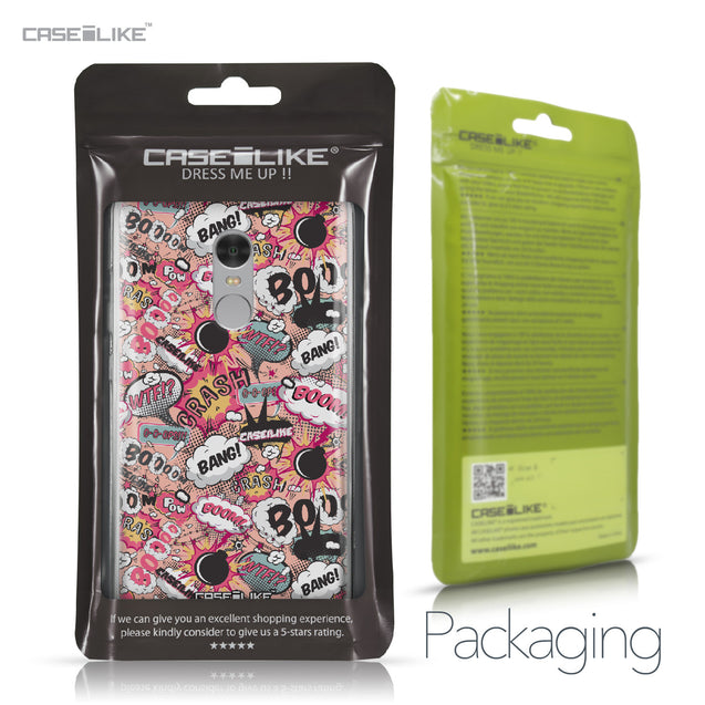 Xiaomi Redmi Note 4 case Comic Captions Pink 2912 Retail Packaging | CASEiLIKE.com