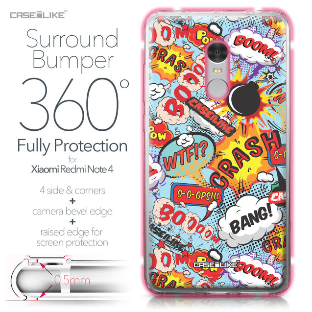 Xiaomi Redmi Note 4 case Comic Captions Blue 2913 Bumper Case Protection | CASEiLIKE.com
