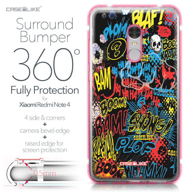 Xiaomi Redmi Note 4 case Comic Captions Black 2915 Bumper Case Protection | CASEiLIKE.com