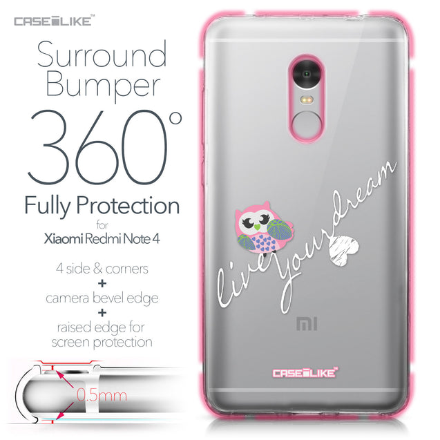 Xiaomi Redmi Note 4 case Owl Graphic Design 3314 Bumper Case Protection | CASEiLIKE.com