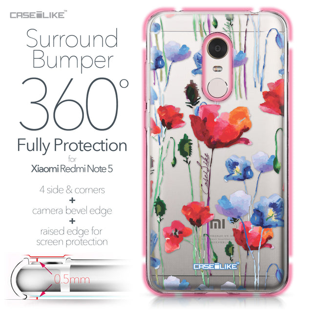 Xiaomi Redmi Note 5 case Watercolor Floral 2234 Bumper Case Protection | CASEiLIKE.com