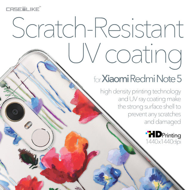 Xiaomi Redmi Note 5 case Watercolor Floral 2234 with UV-Coating Scratch-Resistant Case | CASEiLIKE.com