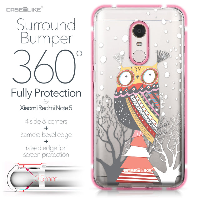 Xiaomi Redmi Note 5 case Owl Graphic Design 3317 Bumper Case Protection | CASEiLIKE.com