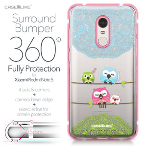 Xiaomi Redmi Note 5 case Owl Graphic Design 3318 Bumper Case Protection | CASEiLIKE.com