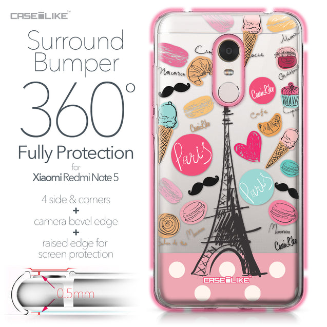 Xiaomi Redmi Note 5 case Paris Holiday 3904 Bumper Case Protection | CASEiLIKE.com