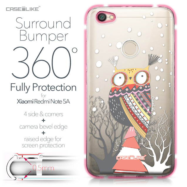 Xiaomi Redmi Note 5A case Owl Graphic Design 3317 Bumper Case Protection | CASEiLIKE.com