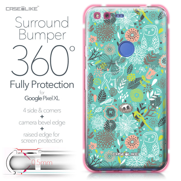 Google Pixel XL case Spring Forest Turquoise 2245 Bumper Case Protection | CASEiLIKE.com