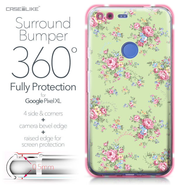 Google Pixel XL case Floral Rose Classic 2262 Bumper Case Protection | CASEiLIKE.com