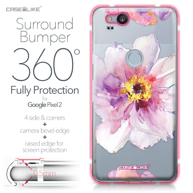 Google Pixel 2 case Watercolor Floral 2231 Bumper Case Protection | CASEiLIKE.com