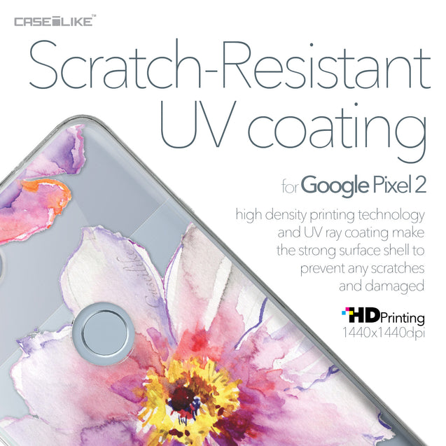Google Pixel 2 case Watercolor Floral 2231 with UV-Coating Scratch-Resistant Case | CASEiLIKE.com