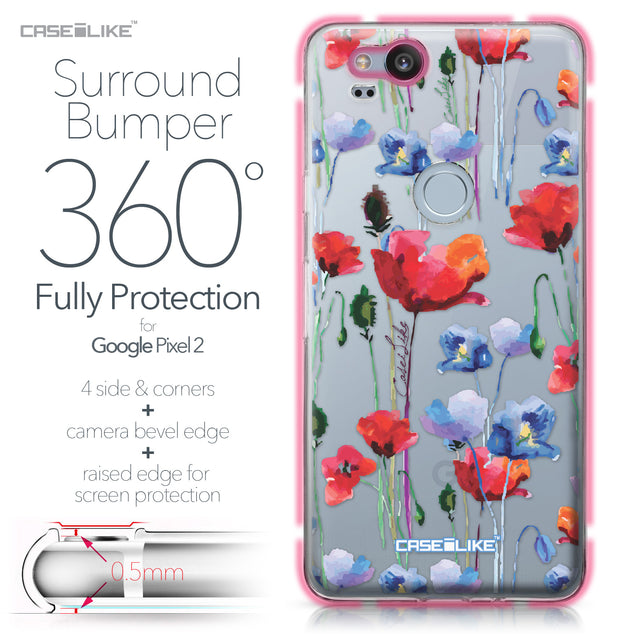 Google Pixel 2 case Watercolor Floral 2234 Bumper Case Protection | CASEiLIKE.com