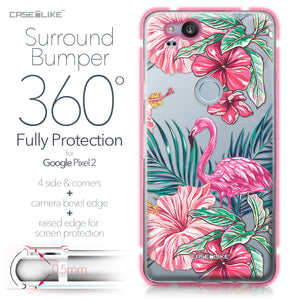 Google Pixel 2 case Tropical Flamingo 2239 Bumper Case Protection | CASEiLIKE.com