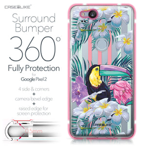 Google Pixel 2 case Tropical Floral 2240 Bumper Case Protection | CASEiLIKE.com