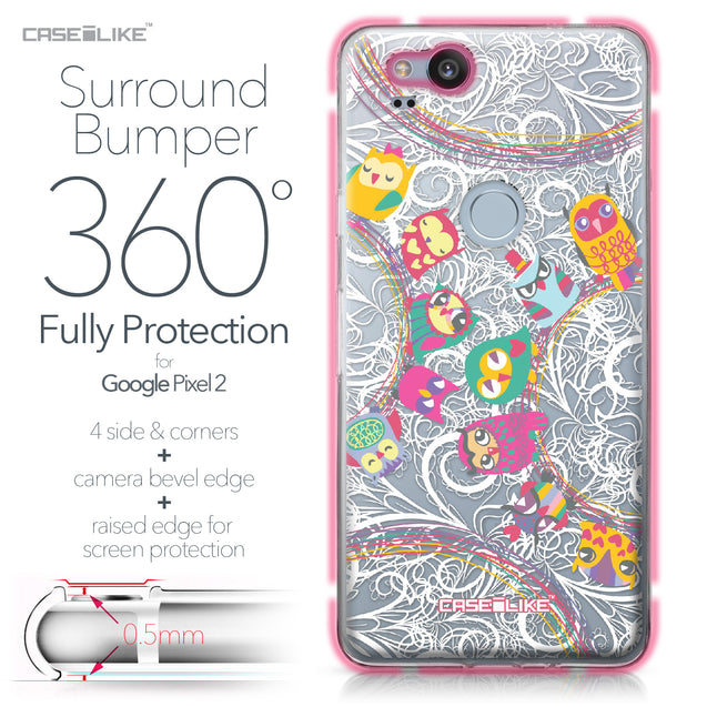 Google Pixel 2 case Owl Graphic Design 3316 Bumper Case Protection | CASEiLIKE.com