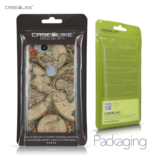 Google Pixel 2 case World Map Vintage 4607 Retail Packaging | CASEiLIKE.com