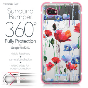 Google Pixel 2 XL case Watercolor Floral 2234 Bumper Case Protection | CASEiLIKE.com