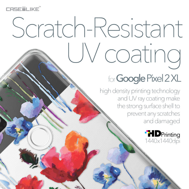 Google Pixel 2 XL case Watercolor Floral 2234 with UV-Coating Scratch-Resistant Case | CASEiLIKE.com