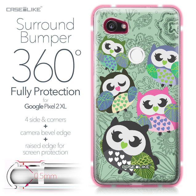 Google Pixel 2 XL case Owl Graphic Design 3313 Bumper Case Protection | CASEiLIKE.com