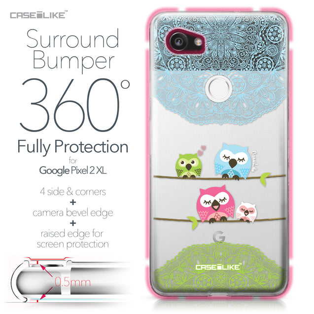 Google Pixel 2 XL case Owl Graphic Design 3318 Bumper Case Protection | CASEiLIKE.com