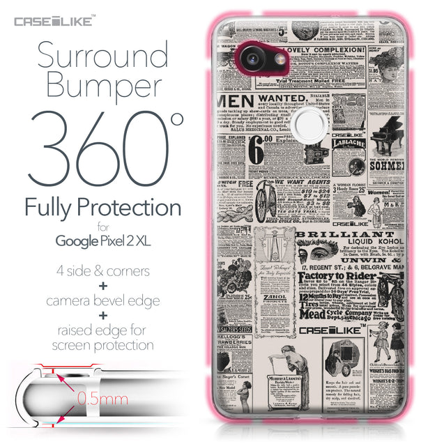 Google Pixel 2 XL case Vintage Newspaper Advertising 4818 Bumper Case Protection | CASEiLIKE.com