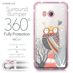 HTC U11 case Owl Graphic Design 3317 Bumper Case Protection | CASEiLIKE.com