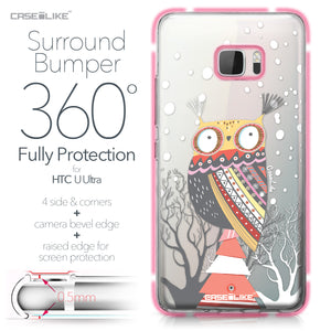 HTC U Ultra case Owl Graphic Design 3317 Bumper Case Protection | CASEiLIKE.com