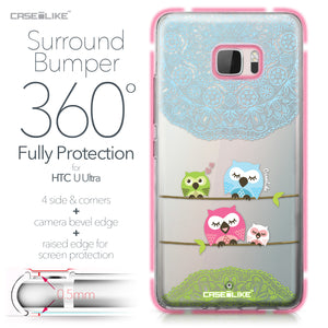 HTC U Ultra case Owl Graphic Design 3318 Bumper Case Protection | CASEiLIKE.com