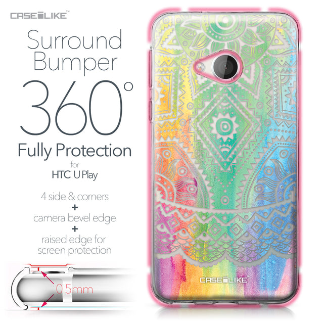 HTC U Play case Indian Line Art 2064 Bumper Case Protection | CASEiLIKE.com