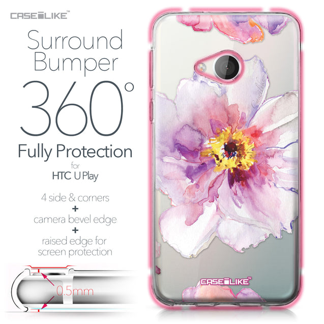 HTC U Play case Watercolor Floral 2231 Bumper Case Protection | CASEiLIKE.com